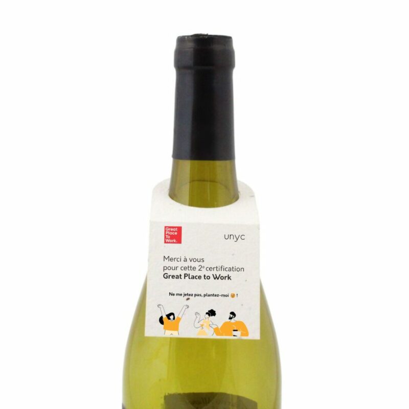 collerette bouteille en papier ensemencé avec logo personnalisé B2B