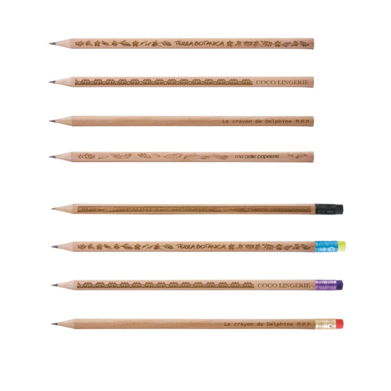 crayon de bois gravé publicitaire