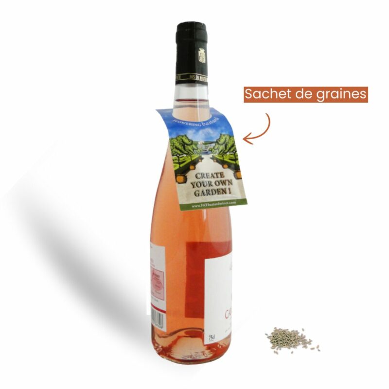 Collerette bouteille sachet de graines personnalisée