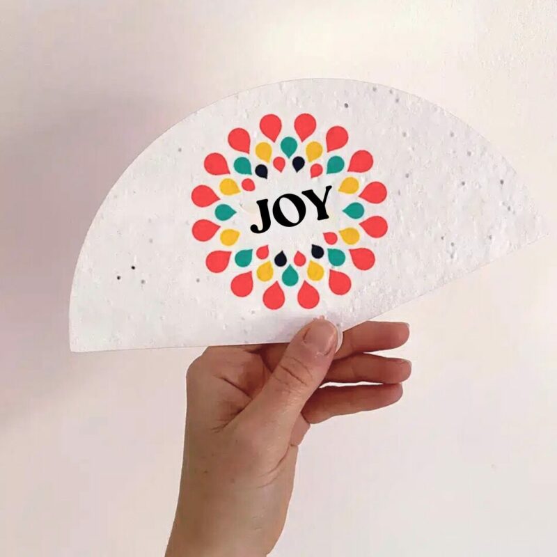 Eventail en papier à graines personnalisé pour evenements