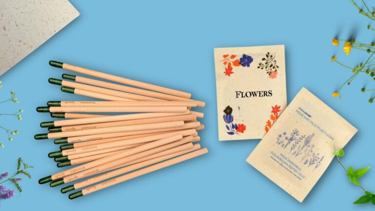 Cadeaux d’entreprise écologiques : sachets de graines, crayon à graines et kit de plantation